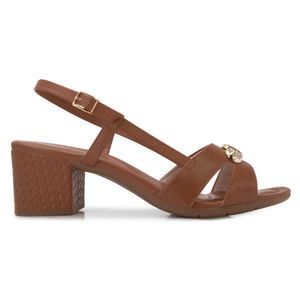 Sandália Comfortflex Salto Grosso Feminina Marrom