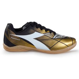 Chuteira Infantil Diadora Squadra II Futsal Preto e Dourado