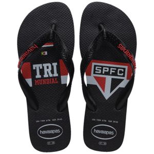 Chinelo Havaianas Top Times São Paulo Masculino Preto e Vermelho