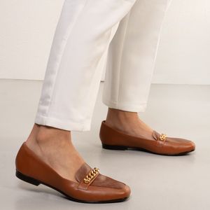 Sapato Feminino Mocassim Fivela Kult Marrom