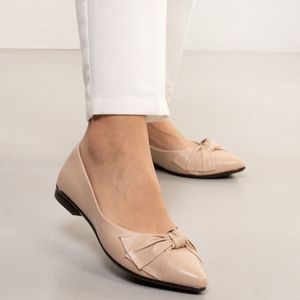 Sapatilha Feminina Laço Bico Fino Kult Nude