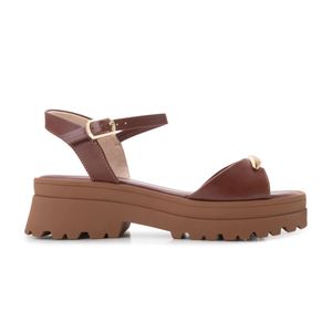 Sandália Plataforma Ramarim Salto Bloco Feminina Vinho