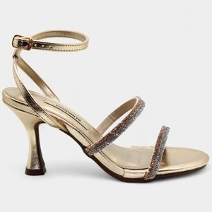 Sandália Via Marte Strass Feminina Dourada