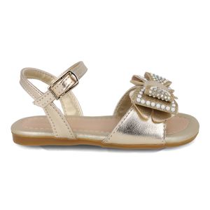 Sandália Pampili Mili Laço Strass Infantil Dourada