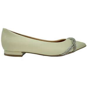 Sapatilha Vizzano Enfeite Tiras Strass Feminina - Creme
