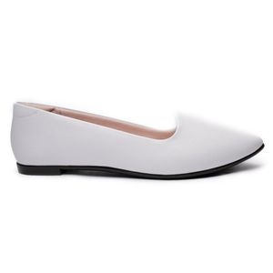 Sapatilha Moleca Slipper Basica Bico Fino - Branco