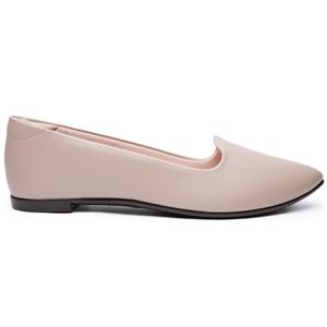 Sapatilha Moleca Slipper Basica Bico Fino - Bege
