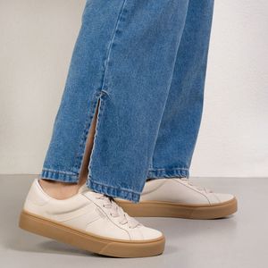 Tênis Feminino Casual Cadarço Quiz Branco Off