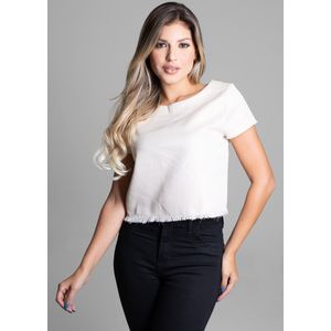 Blusa Sawary Malha Feminina Off White