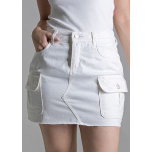 Saia Sarja Sawary Cargo Feminina Off White