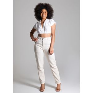 Calça Linho Sawary Reta Feminina Bege