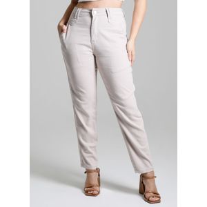 Calça Sarja Sawary Mom Feminina Bege