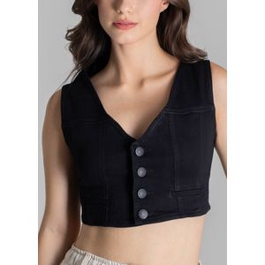 Colete Sarja Sawary Feminino Preto