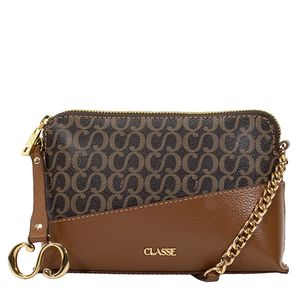 Bolsa Marrom Nocciola Classe Couro Crossbody Maitê Feminina