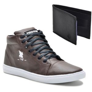 Kit Tênis Casual Com Carteira Polo Plus Masculino