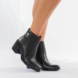 Bota Pegada Salto Bloco Relevo Feminina Preta