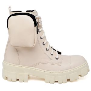 Bota Coturno Autem Originals Bolsinha Lateral Feminina Off White