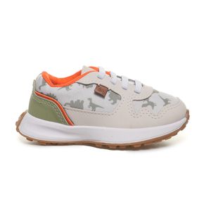 Tênis Casual Molekinho Dinossauro Infantil Branco