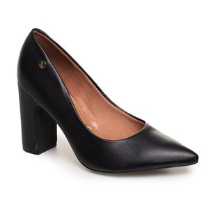 Sapato Scarpin Salto Grosso Preto Vizzano Feminino