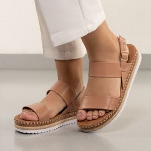 Sandália Feminina Fivela Anabela Moleca Nude