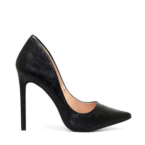 Scarpin Celine Croco Sola Vermelha Royalz Feminino Preto