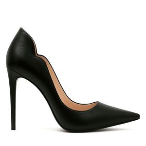 Scarpin Celine Curvas  Royalz Liso Salto Alto Feminino Preto