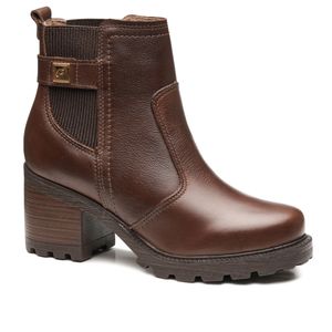 Bota Chelsea em Couro Pegada Feminina Marrom