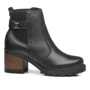 Bota Pegada Chelsea Couro Feminina Preto