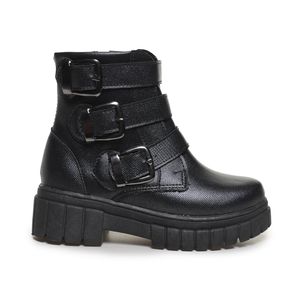 Bota M Shuz Chunky Cano Curto Juvenil Preta