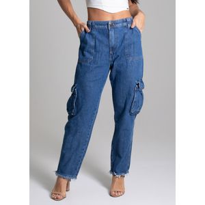 Calça Jeans Sawary Cargo Feminina