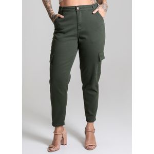 Calça Sarja Sawary Mom Feminina Verde