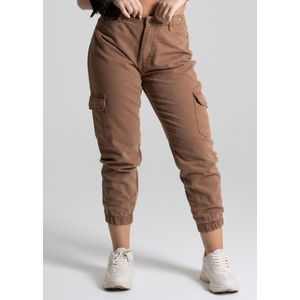 Calça Sarja Sawary Jogger Feminina Marrom