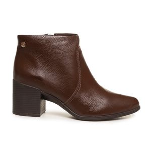 Bota Bottero Ankle Boot Couro Burnish Feminina Wood