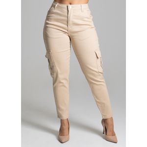 Calça Sarja Sawary Mom Feminina Bege