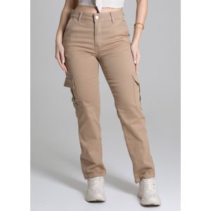 Calça Sarja Sawary Reta Feminina Bege