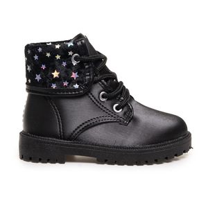 Bota Coturno Molekinha Preta Star Infantil