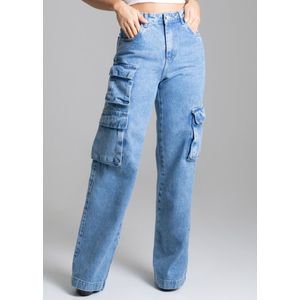 Calça Jeans Sawary Wide Leg Feminina