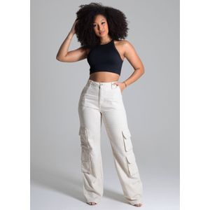 Calça Linho Sawary Wide Leg Feminina Off White
