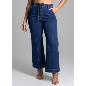 Calça Jeans Sawray Wide Leg Cropped Feminina