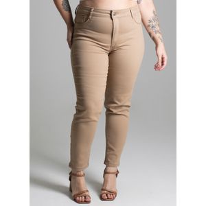 Calça Sarja Sawary Plus Size Feminina Bege