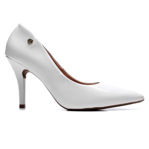 Scarpin Vizzano Salto Alto em Verniz Feminino Branco