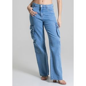 Calça Jeans Sawary Wide Leg Feminina