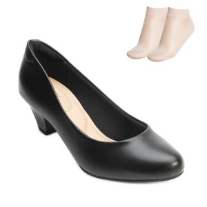 Sapato Salto e Meia Modare Feminino Preto