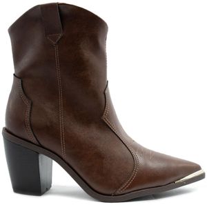 Bota  Cano Médio Vizzano Salto Bloco Feminina Marrom