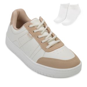 Tênis Casual e Meia Dakota Feminino Bege