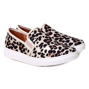 Tênis Slip On Vizzano Animal Print Feminino Bege