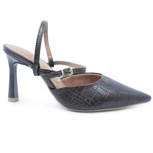 Scarpin Vizzano Traseiro Aberto Salto Médio  Feminino Marrom