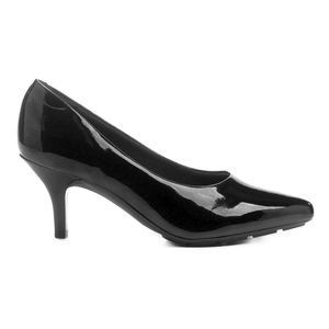 Scarpin Modare Ultra Conforto Salto Baixo em Verniz Feminino Preto