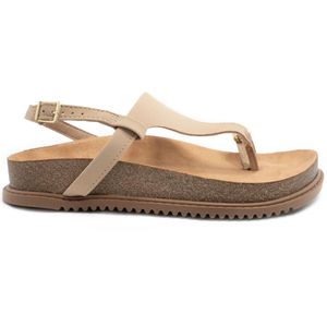 Sandalia Papete Beira Rio Detalhe Feminina Bege