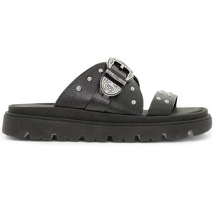 Papete Moleca Plataforma Tratorada Spikes Feminina - Preto